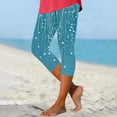 thumbnail image 2 of 3/4 Leggings for Women High Waisted Soft Athletic Yoga Legging Shorts Workout Wave Tights Three Quarter Length Trousers Solid Color Capri Pants for Sports Gym, 2 of 5