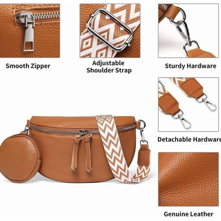 Curtainguess Crossbody Leather Bags with Removable Wallets Extra