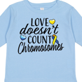 thumbnail image 4 of Inktastic Love Doesnt Count Chromosomes with Yellow and Blue Ribbon Boys or Girls Long Sleeve Toddler T-Shirt, 4 of 5