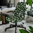thumbnail image 2 of SCRAWLGOD Comfy St. Patrick's Day Office Chair Covers Universal Non-Slip High Back Chair Slipcover Breathable Easy to Install Computer Chair Covers, Gnome Four Leaf Clover Horseshoes Green Black, S, 2 of 7