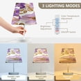 thumbnail image 3 of Bedside Table Lamp, Fully Dimmable Lamp with USB Interface Cable for Bedroom Living Room, Office, Dorm Purple and Gold Watercolor Floral, 3 of 8