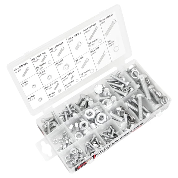 240 Pc. Zinc Nut And Bolt Hardware Kit