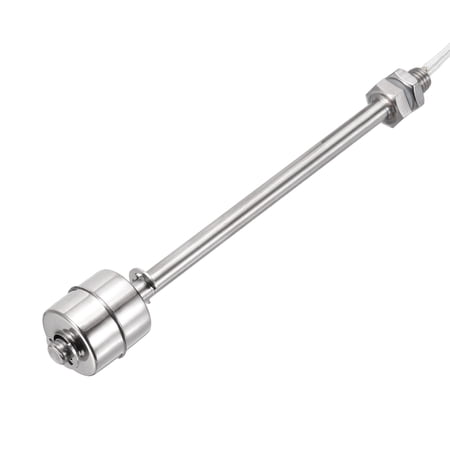 Stainless Steel Float Switch 100mm Rod 110V DC 0.2A Vertical Single Tank Liquid Level Controller for Pump/Alarm 1 Pcs