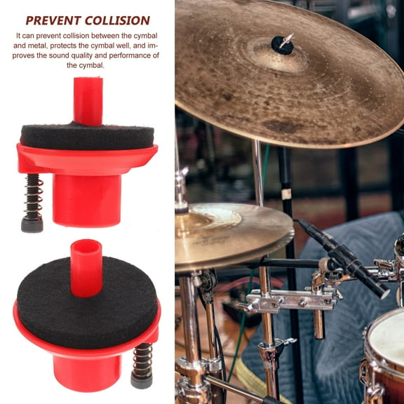 COMPUKAS Clutch Pad Cymbal Felt Pad Red Plastic Drum Set Accessory Standard Design 1Pack