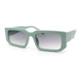 thumbnail image 2 of Womens Square Rectangle Mod Plastic Minimal Sunglasses Green - Smoke, 2 of 4