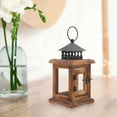 thumbnail image 4 of Shisuyan Candle Lantern Rustic Design Wooden Iron Glass 1Pack 8.7X4.3X4.3In, 4 of 9