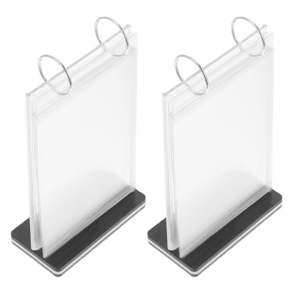 Hemoton 2Pcs Restaurant Table Menu Flip Stand Multi-Functional Menu Holder Desktop Display Sign  Table Menu Holder Flip Vertical Menu Stand