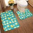 thumbnail image 2 of Honeii Lemon Blue Pattern Bathroom Anti-Skid Pad Bathroom Mat Vintage Seamless Pattern Not-Slip Toilet Rug Set, 2 of 6