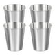 thumbnail image 1 of 4 Pcs Tazas de Acero Inoxidable 304, Vasos de Agua de 10.14oz/300ml, Taza de Metal Plateada, 1 of 7