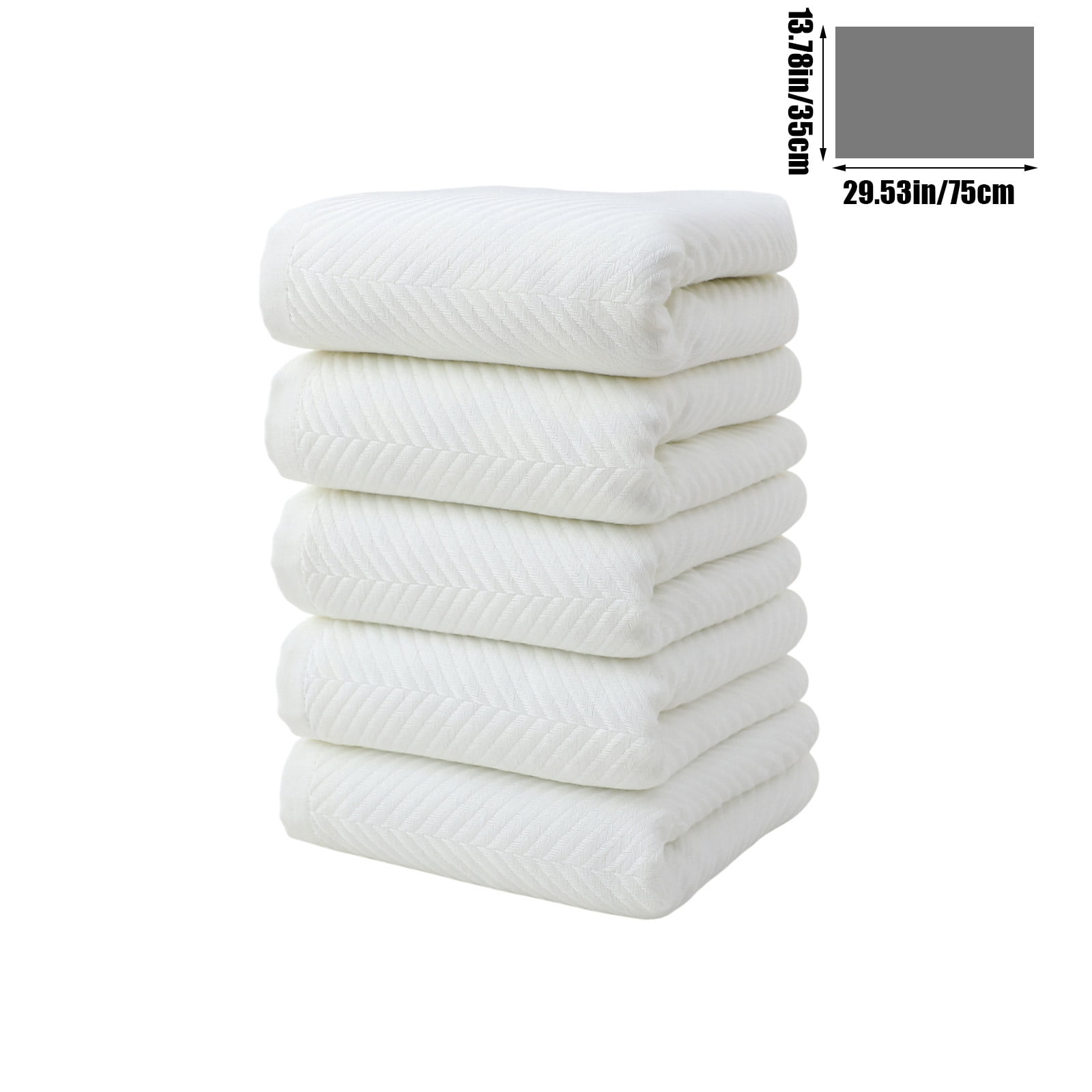 RBCKVXZ Microfiber Washcloths 5 Pack, 14x29 Inch Thin Highly Absorbent and Soft Face Towel for Bathroom, Hotel, Spa, Gym, and Kitchen, White