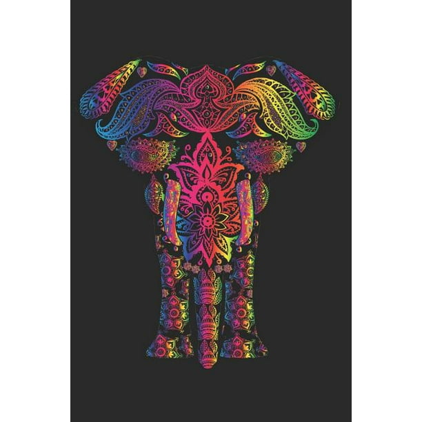 Indischer Elefant Mandala Yoga Meditation Namaste Notizbuch 120 Leer Linien Papier Tagebuch Notizblock Buch Zum Reinschreiben