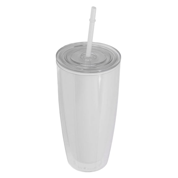 YAHHU 750 ml Double‑Wall Tumbler with Lid & Straw – Wide Opening, Shatter‑Proof, BPA‑Free, Ideal for Home, Gym, Travel