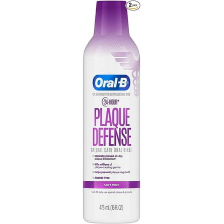 Oral-B Plaque Defense Special Care Oral Rinse, Soft Mint, 16 Oz, 6 Pack