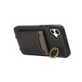 thumbnail image 4 of Wallet Back Case for Samsung Galaxy A05 with Wrist Strap, Stylish Magnetic Card Holder Finger Ring Kickstand PU Leather Lanyard Shockproof Slim Phone Case for Samsung Galaxy A05, Black, 4 of 7