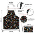 thumbnail image 3 of Black Colorful Skull Bone Pattern Apron-Garden Aprons for Women with Pockets-Cotton Linen Waterproof Kitchen Cooking Gardening Aprons Adjustable for Kitchen,Cooking,BBQ and Salon 33x27 Inch, 3 of 7