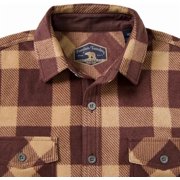 Freedom Foundry Mens Lightweight Plush Plaid Fleece Shirt (US, Alpha, Medium, Regular, Regular, Brown)