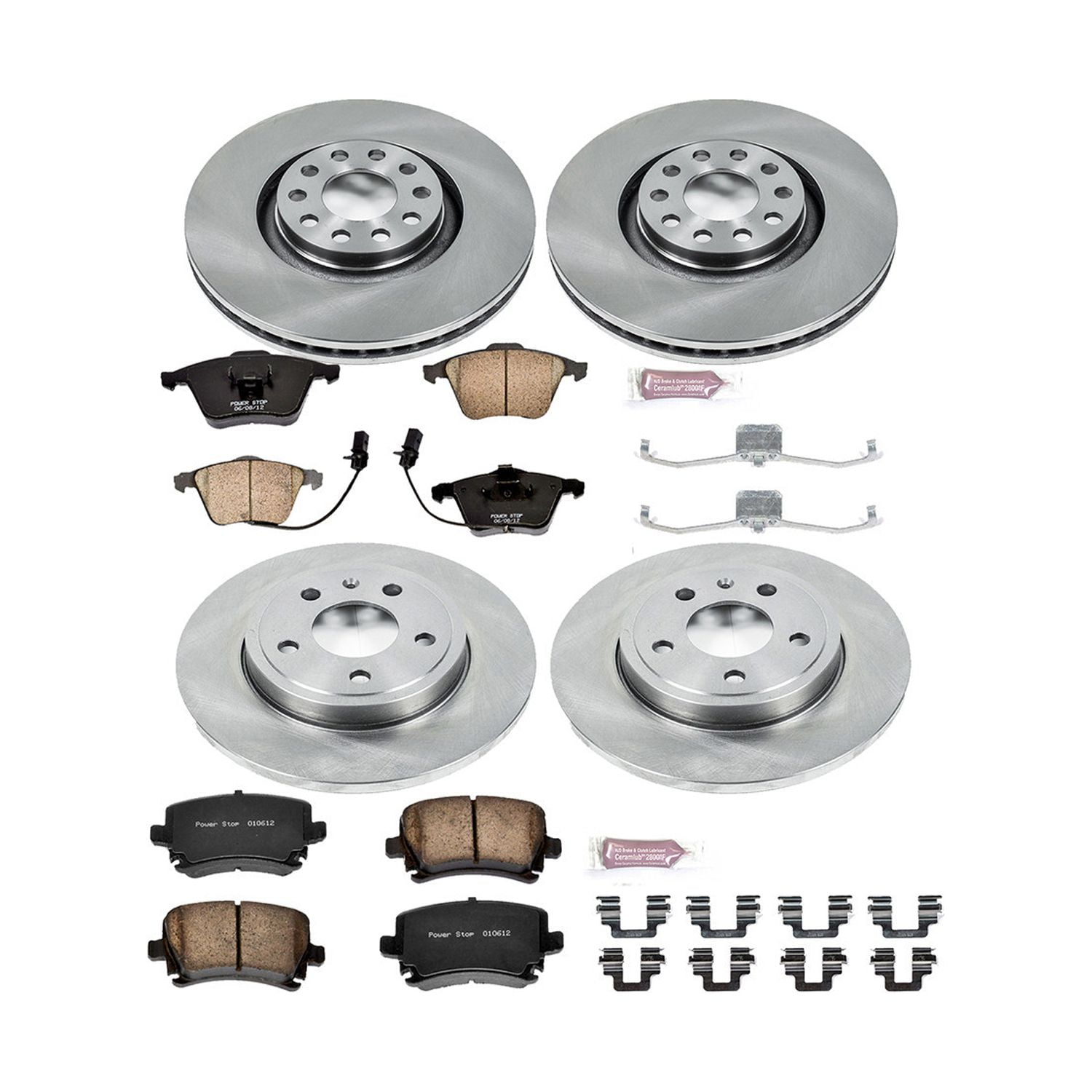 PowerStop Front and Rear Stock Replacement Brake Pad and Rotor Kit Fits: AUDI Select Models KOE4065