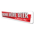 thumbnail image 4 of Drink More Beer Sign, Bar Owner Bartender Name Sign, Alcohol Collector, Home Bar Aluminum Decor - 4x18 inches, 4 of 4