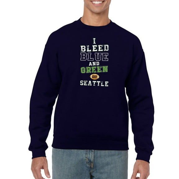 I Bleed Blue And Green Sweatshirt Men -GoatDeals Designs, Male XX-Large