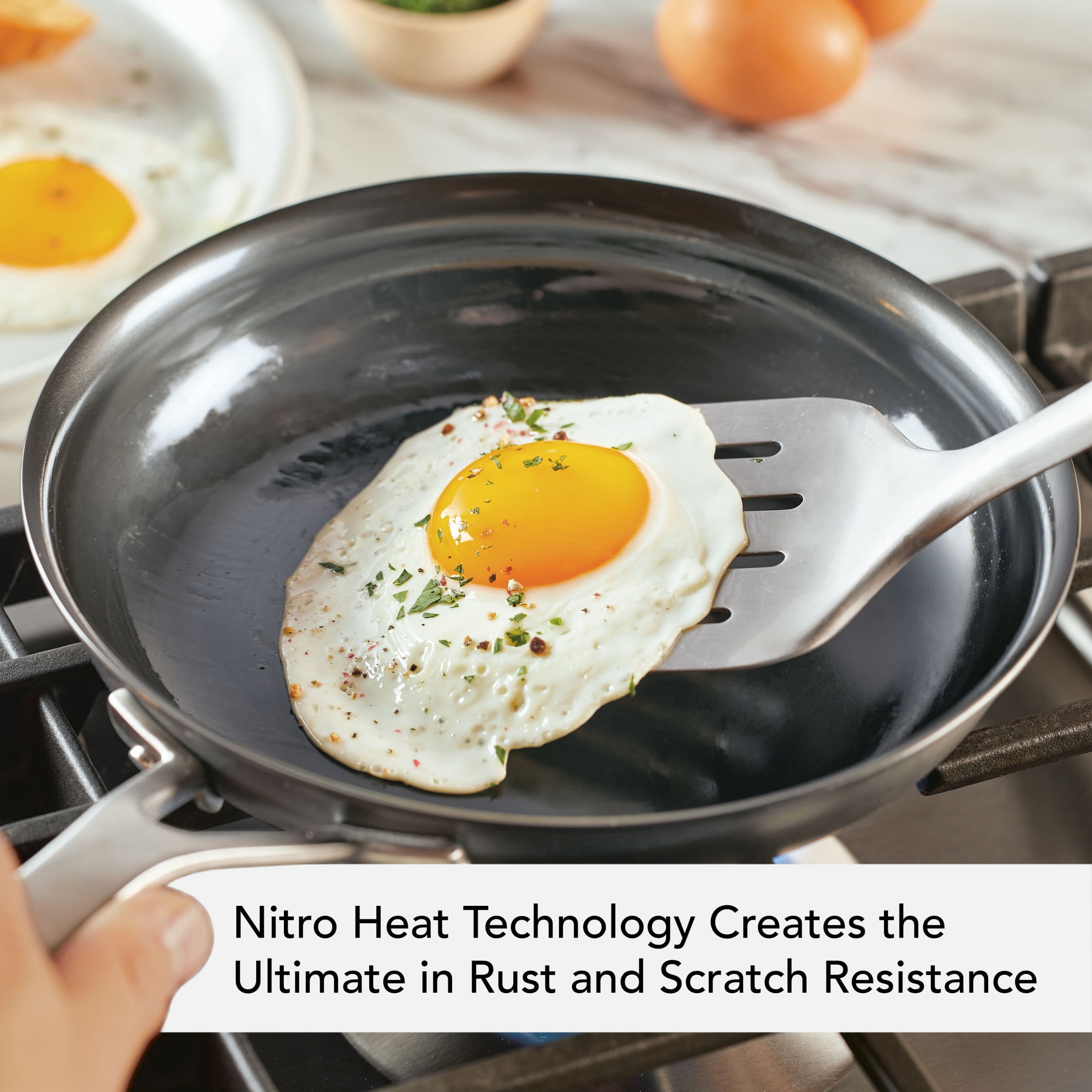 KitchenAid NITRO Carbon 8.5 Inch Steel Skillet, Induction Compatible, Metal Utensil, Broiler and Oven Safe to 750°F,