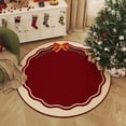thumbnail image 1 of Falda para Árbol de Navidad de 60 Cm (24 Pulgadas), Terciopelo, Estilo Vintage, Roja | Decoración para Fiestas Navideñas | con Brillo | Tamaño: 60 Cm | Material: Nailon | Peso: 330 G, 1 of 7