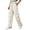 Beige, variant on Ozmmyan Wide Leg Sweatpants for Womens Lightweight Cargo Pants Drawstring High Elastic Waist Baggy Utility Trousers with Multiple Pockets