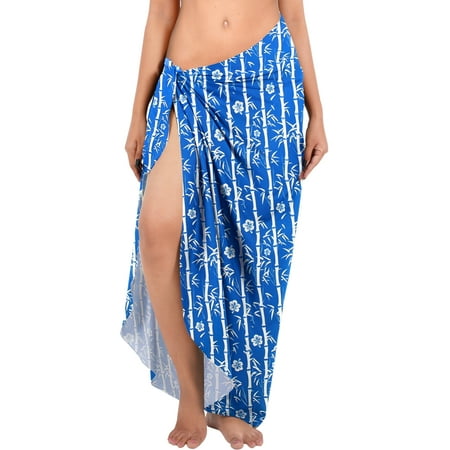 HAPPY BAY Women s Beachwear Summer Wraps Pareo Vacation Long Bikini Beach Sarong Swimwear Coverups Swimsuit Swim Cover up for Women One Size Sky  Leaves