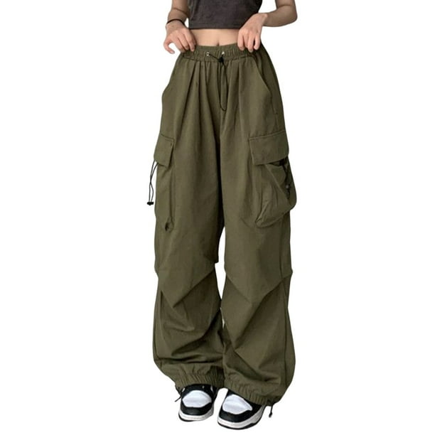 pr_ Pantalones Cargo Mujer Multi Bolsillos Gao Jiahui unisex