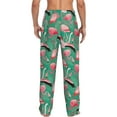 thumbnail image 3 of Xecao Tropical Flamingo Men's Straight Lounge Pajama Pants: The Ultimate in Comfortable Sleepwear, 3 of 9