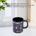 thumbnail image 3 of BIMZUC Vintage Drum Shape Coffee Mug 11 oz / 325 ml Ceramic Stainless Steel Cup with Spoon for Hot Cold Beverages Novelty Tea Cup Home Office Drinkware Black, 3 of 6