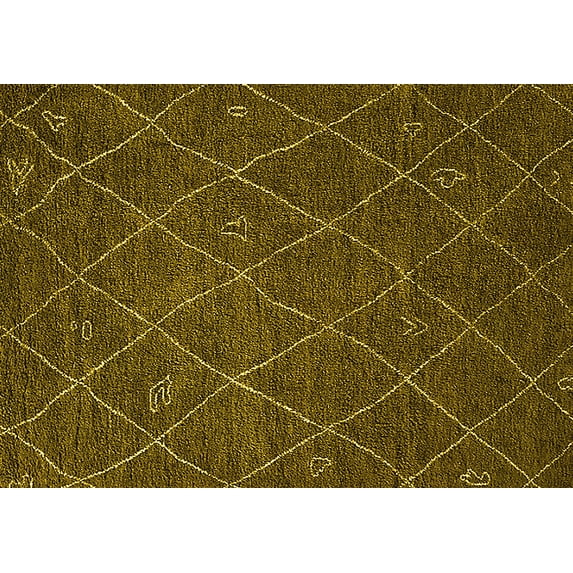 Ahgly Company Machine Washable Indoor Rectangle Oriental Yellow Industrial Area Rugs, 6' x 9'