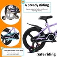 thumbnail image 3 of 16" Kids Bike for Boys Girls, Toddler Bike with Training Wheels, Bicycle for Kids with Adjustable Seat, Water Bottle, Fits Riders 41"-53", Purple, 3 of 9