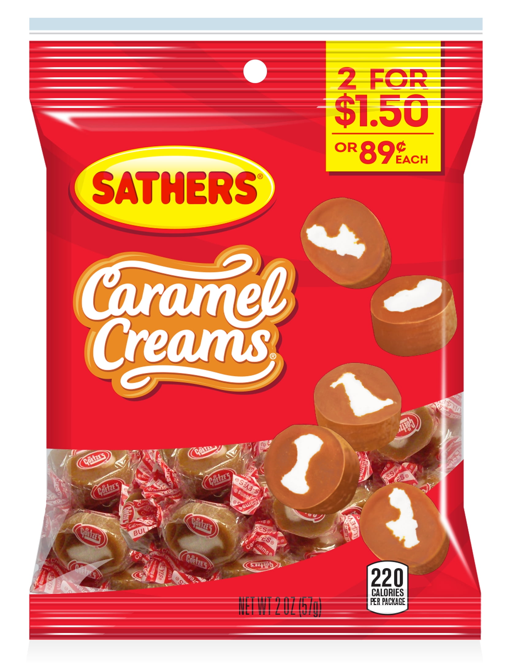 Sathers Caramel Creams, 2 Oz
