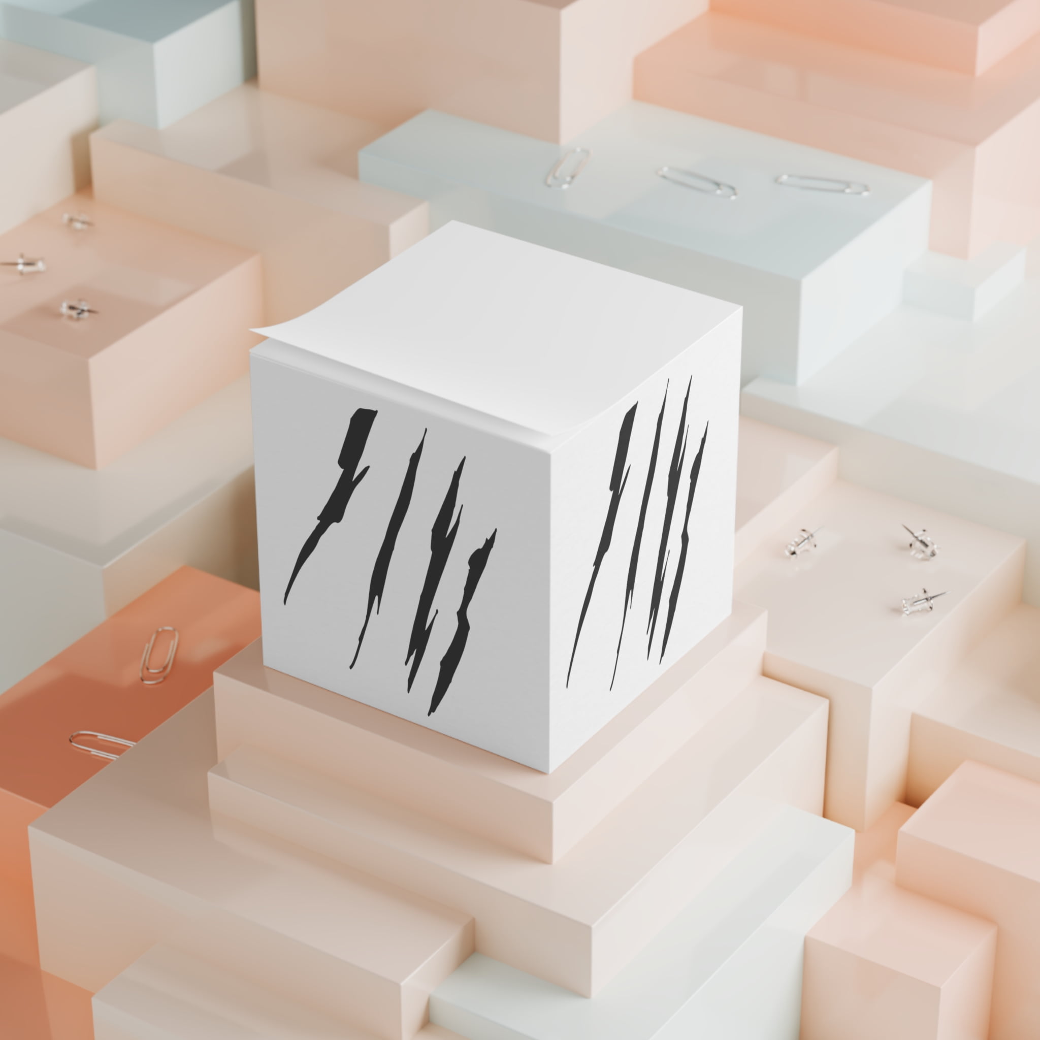 Effete Feline Claw Marks Scratch Note Cube