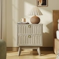 thumbnail image 5 of SICOTAS 21.02" Wide 2-Drawer Nightstands,Nordic Modern Bedside Table with Large Drawers & Elegant Gold Square Handle for Bedroom, Living Room, Entryway - Light Oak, 5 of 13