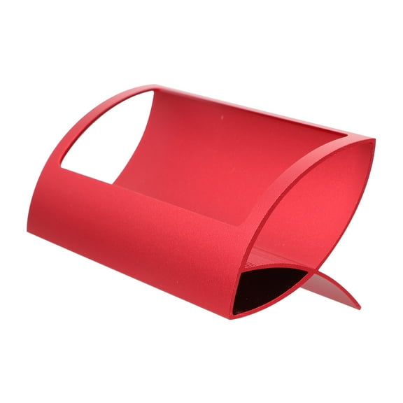 LULULION Office Desktop Card Organizer Red Metal Business Cards Rack for Neat Storage