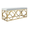 thumbnail image 3 of SAFAVIEH Fleur Modern Glam Rectangle Bench, Grey/Gold, 3 of 7