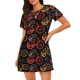 thumbnail image 1 of Fotbe Compass And Mountains In Bicycle Wheels1 Bata de Dormir para Mujer con Estampado, Camisón de Algodón de Manga Corta, Ropa de Dormir Casual, 1 of 6