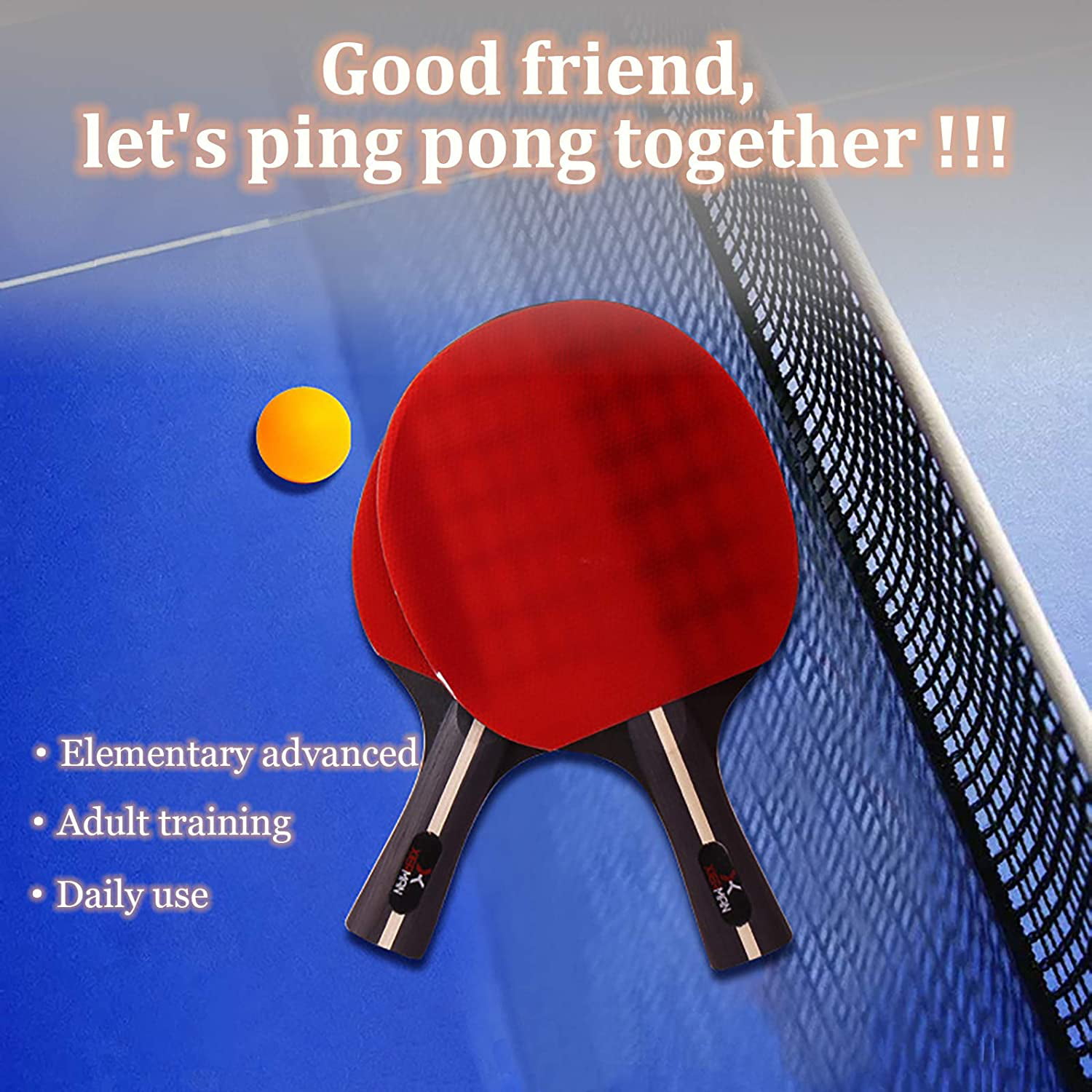 Taotiieout Professional Ping Pong Paddle Set,Table Tennis Racket Set 2 Ping Pong Paddles and 3 Ping Pong Balls Storage Pouch 