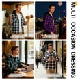 thumbnail image 3 of Geeksport Mens Flannel Hoodie Shirts Long Sleeve Fashion Plaid Jackets Button Down Shirts, 3 of 7