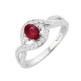 thumbnail image 2 of Sterling Silver with Ruby and White Zircon Engagement Ring, 2 of 3