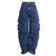 thumbnail image 3 of 2024 Nuevos pantalones vaqueros negros de pierna ancha con múltiples bolsillos de estilo callejero americano para mujer, monos rectos sueltos de estilo hip-hop Y2K para parejas, ropa de calle, 3 of 5
