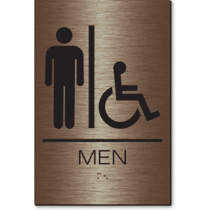 

California MEN Accessible Restroom Wall Sign-Copper / Black (1 Unit)
