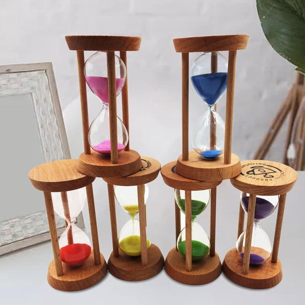 Colorful Sand Timer Hourglass - 8 Minute Wood Frame, For Kitchen, Games, Kids, Classroom, Decor (Pink)