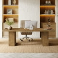 thumbnail image 3 of Tribesigns Large Executive Desk, 62.99-inch Farmhouse Home Office Desk, Rectangular Computer Table for Home Office, Brown, 3 of 9