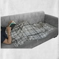 thumbnail image 6 of Grey Soft Flannel Fleece Throw Blanket, Pattern with Modified Stripes Crossed Horizontal and Vertical Lines Forming Squares, Cozy Plush for Indoor and Outdoor Use, 50" x 70", Grey White, by Ambesonne, 6 of 6