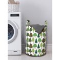 thumbnail image 3 of Forest Laundry Bag, Hand Drawn Tree Foliage Woodland Ecology Maple Oak Willow Season Motif, Basket with Handles Drawstring Closure for Laundromats, 13" x 19", Olive Green and Brown, by Ambesonne, 3 of 4