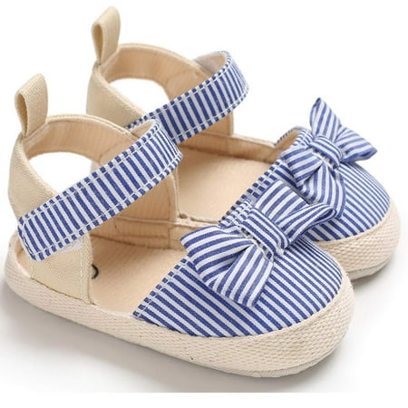 

Arvbitana Baby Soft Sole Canvas Sandals Bowknot Flat Anti Skid Fashion Breathable Toddlers