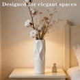 thumbnail image 6 of JILIJIA 12-Inch Tall Textured Ceramic Decorative Vase for Pampas Grass, Minimalist Modern Home Decor, 6 of 9