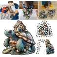 thumbnail image 2 of Magic Sea Turtle Wooden Puzzles for Adults Nature Village Art Animal Landscape Jigsaw Puzzles Impossible Aesthetic Hard Difficult Challenging Puzzle As Family Game, 2 of 6